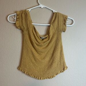 Butter Yellow off the shoulder Crop Top